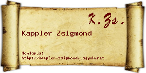 Kappler Zsigmond névjegykártya